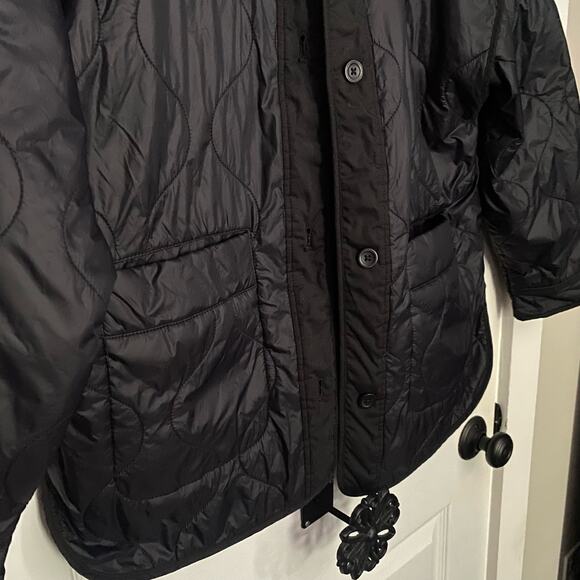 Abercrombie & Fitch Coat Jacket Quilted Liner Black Patch Pockets Boxy Puff - Picture 5 of 10